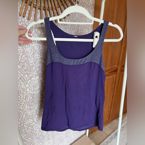 lululemon athletica Tops - Lululemon Run First Base Workout Tank Top in Grape  Purple with Back Stripes
